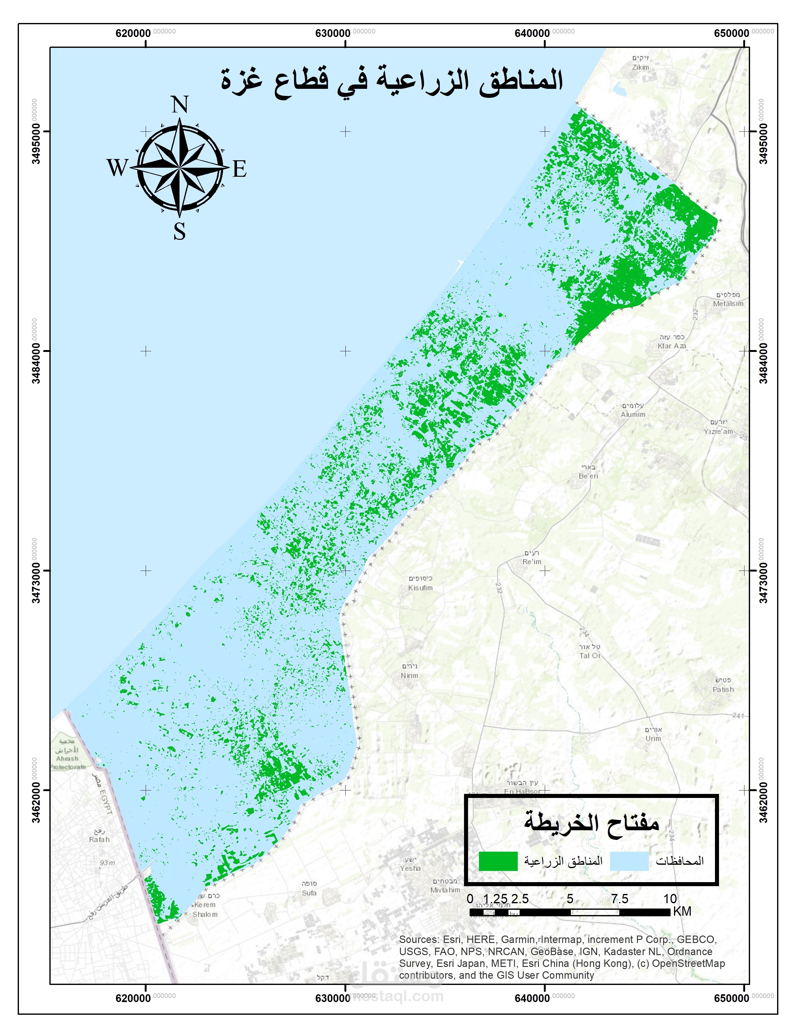 إخراج خريطة بواسطة برنامج ARCMAP