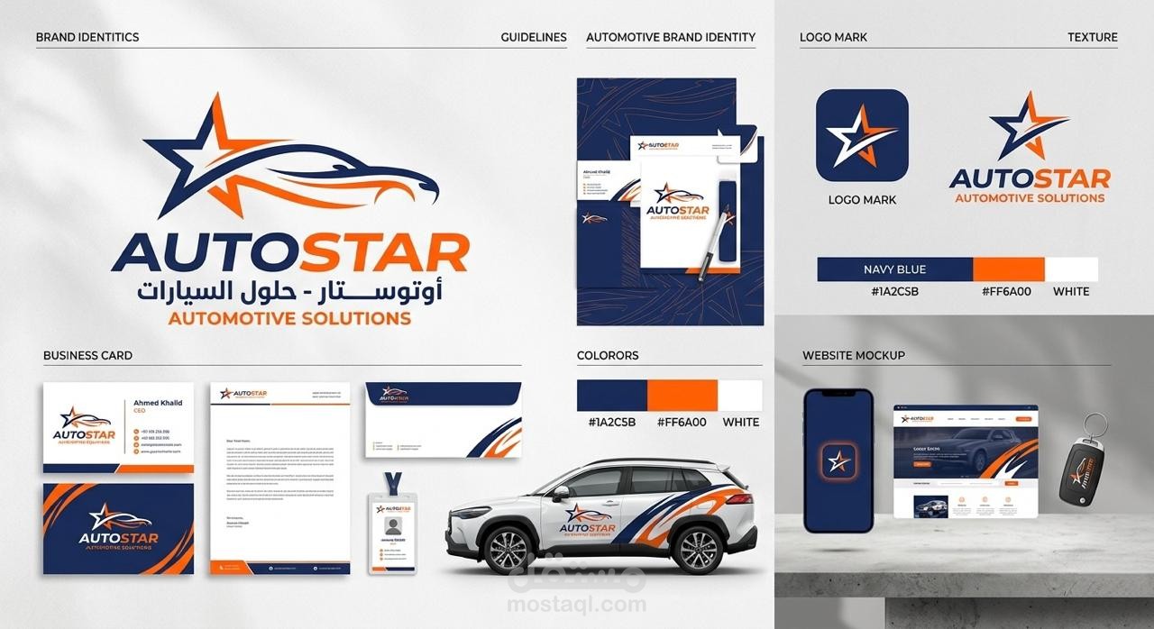 مشروع تطوير الهوية البصرية والتسويقية المتكاملة لبراند سيارات
