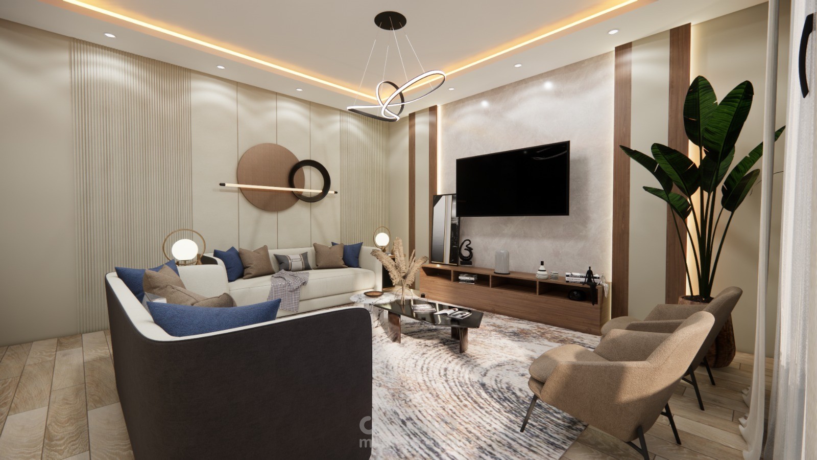 تصميم داخلي لشقة سكنية في السعودية