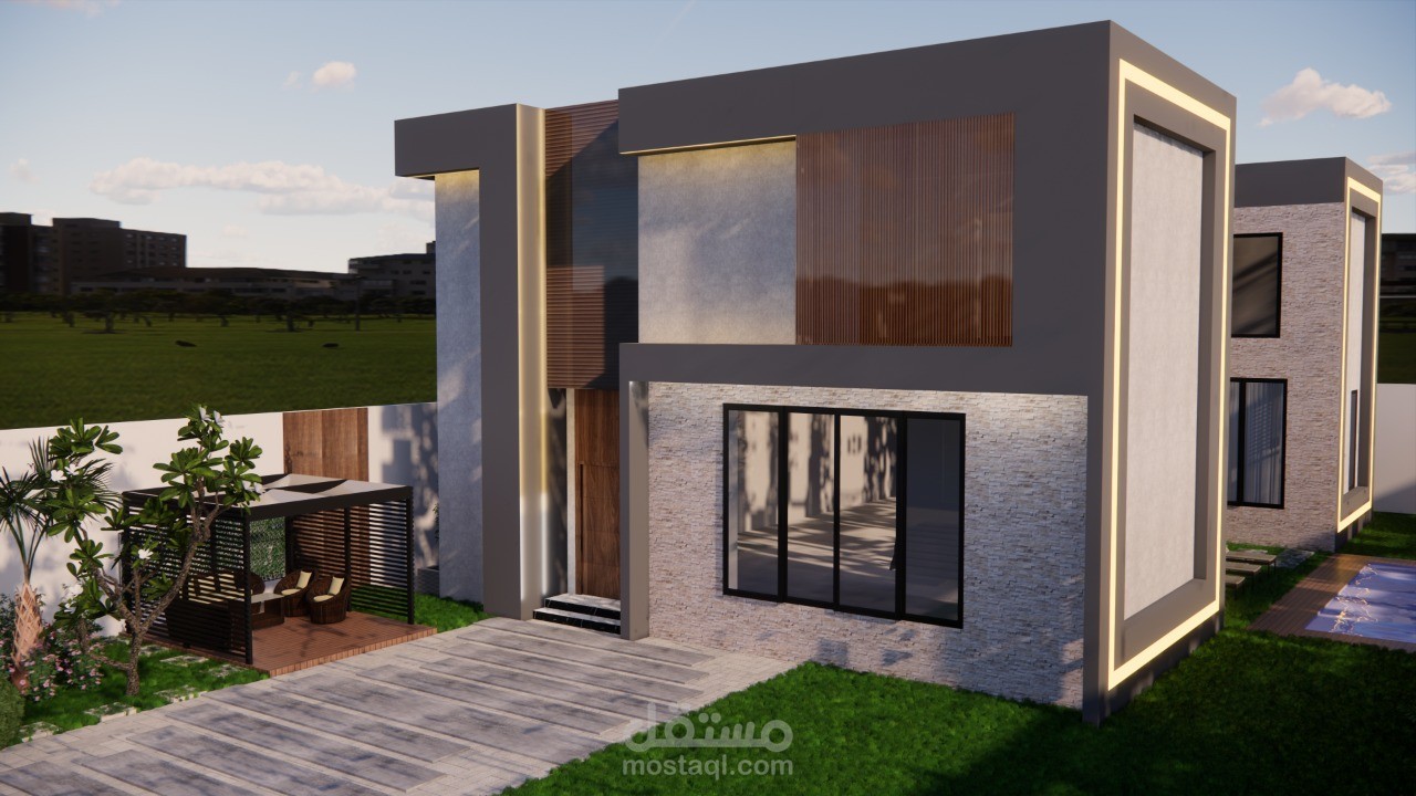 تصميم خارجي لواجهة فيلا