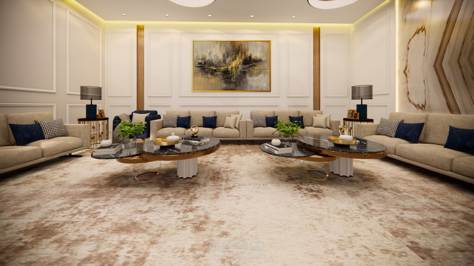 تصميم داخلي لاجزاء من فيلا في السعودية