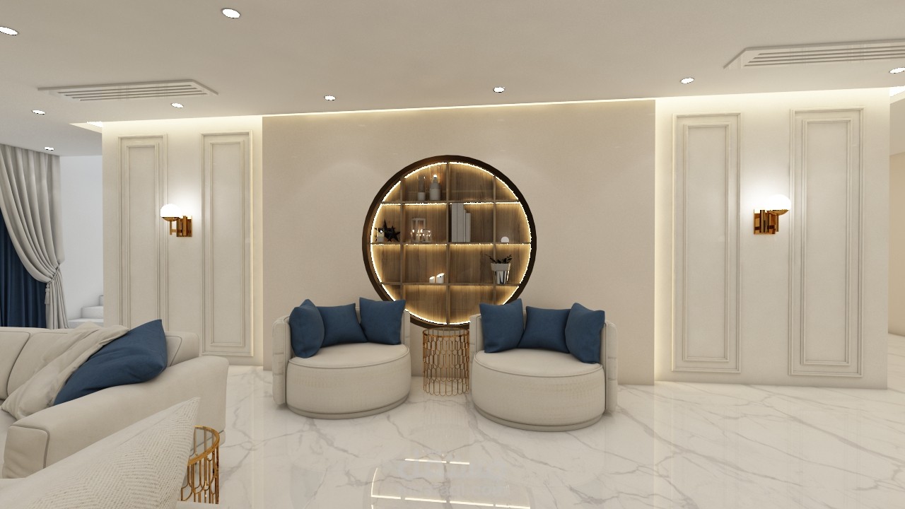 تصميم صالة معيشة وركن صالة طعام