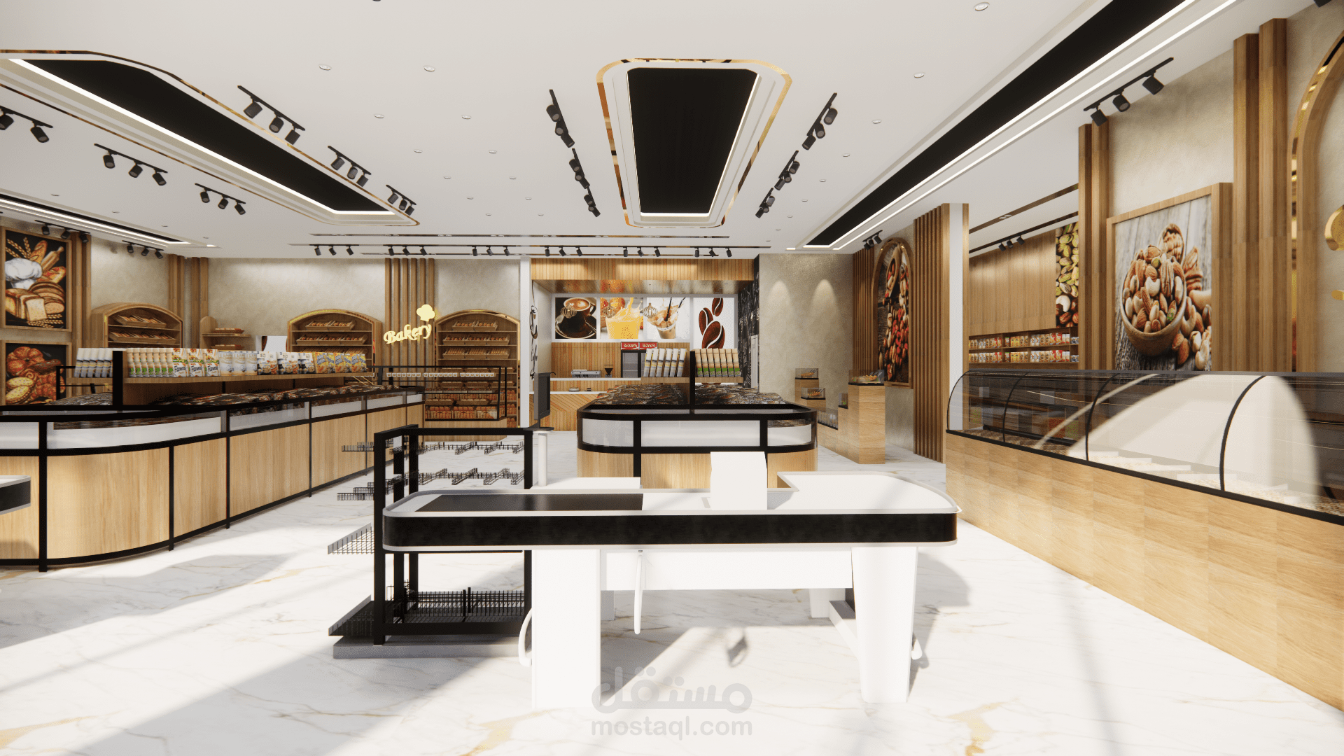 تصميم داخلي لسوبر ماركت