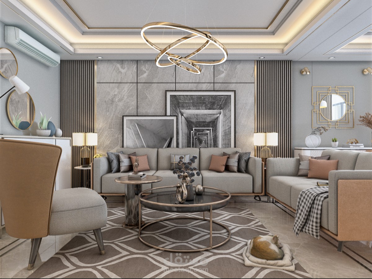 تصميم داخلي لشقة سكنية بالمملكة العربية السعودية