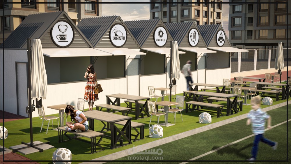 تصميم اكشاك لمطاعم وكافيهات بنادي في مصر