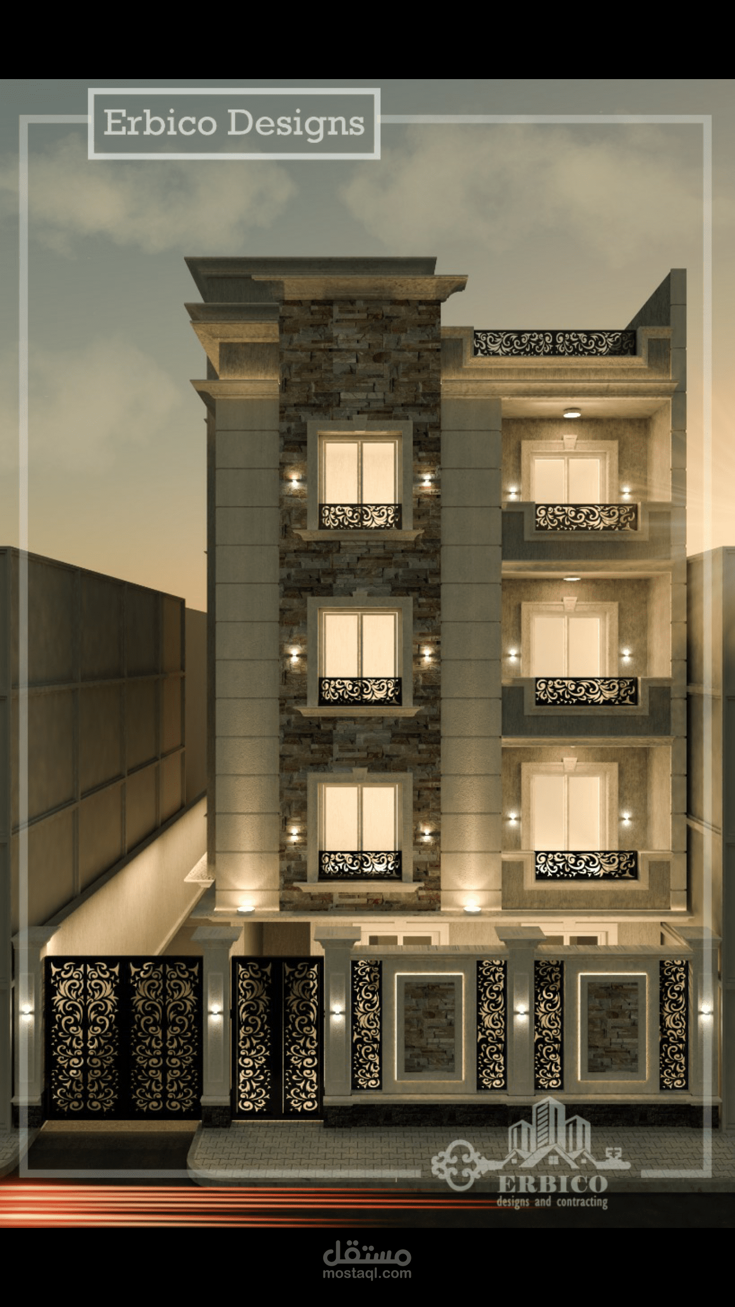 تصميم واجهة نيو كلاسيك