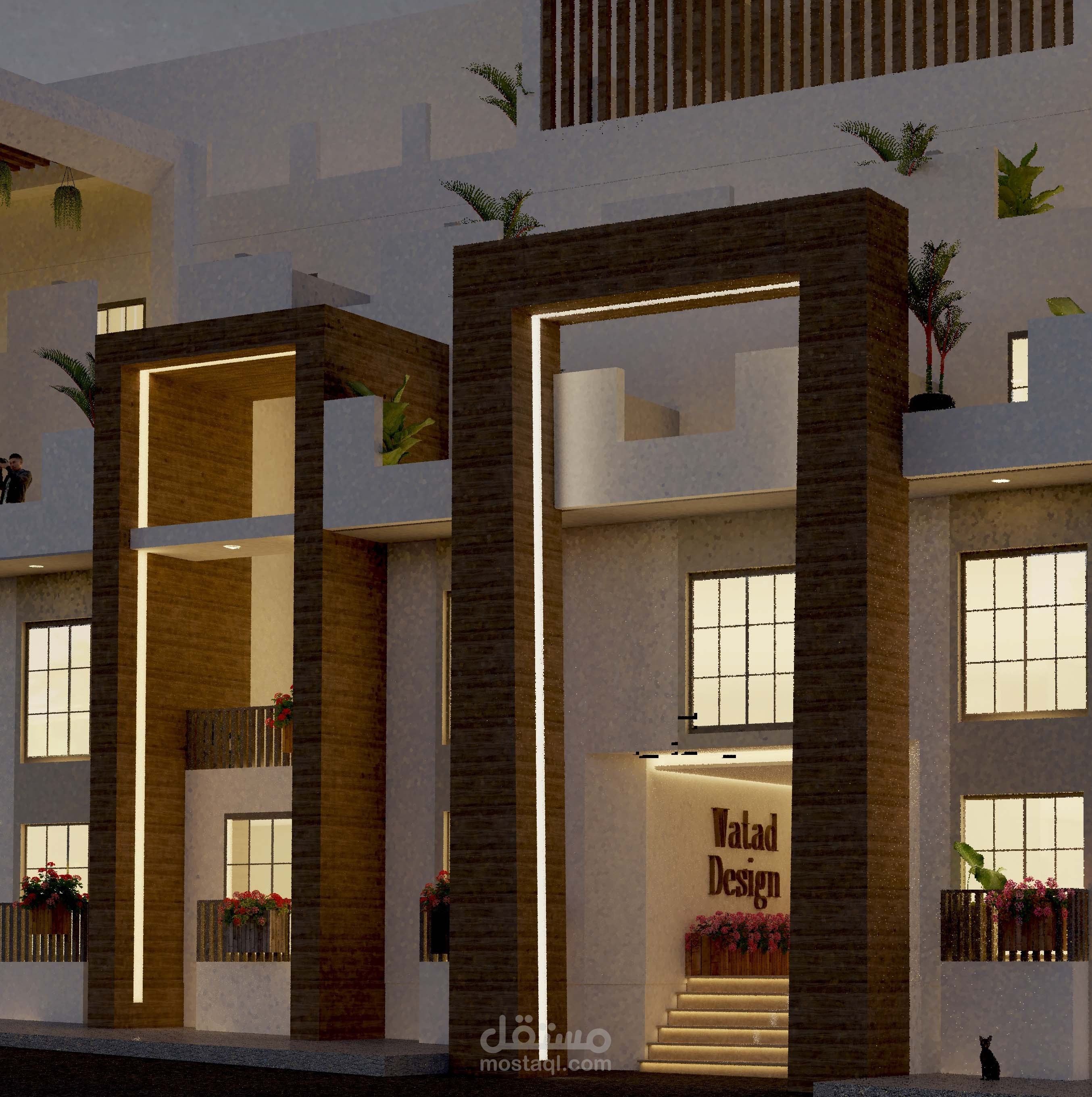 تصميم واجهة عمارة بشكل متفرد