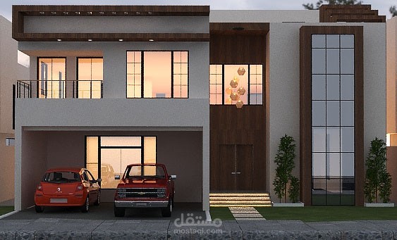 تصميم واجهات فلل لعائلة واحدة