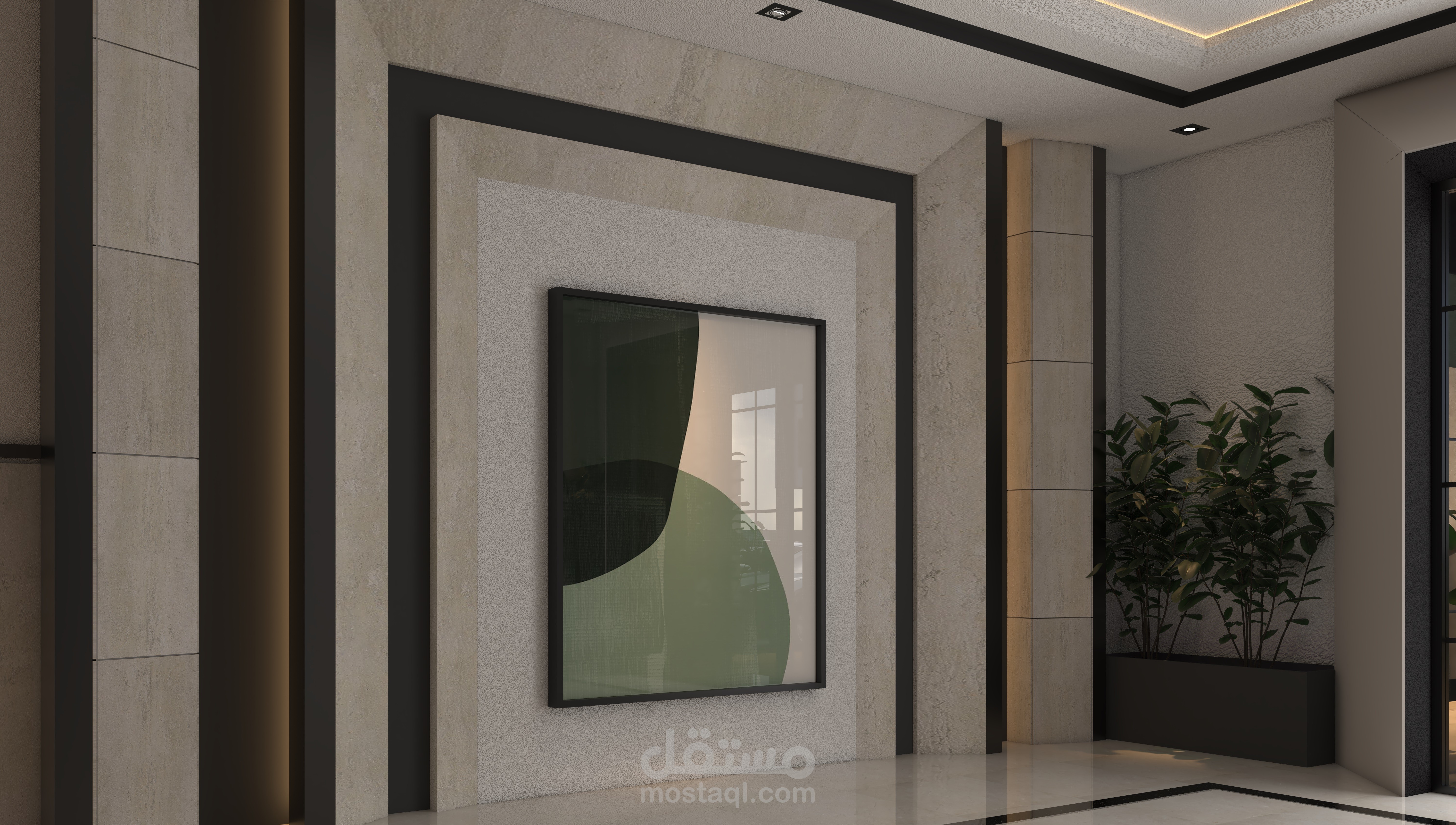 مدخل عمارة بطابع موديرن فخم