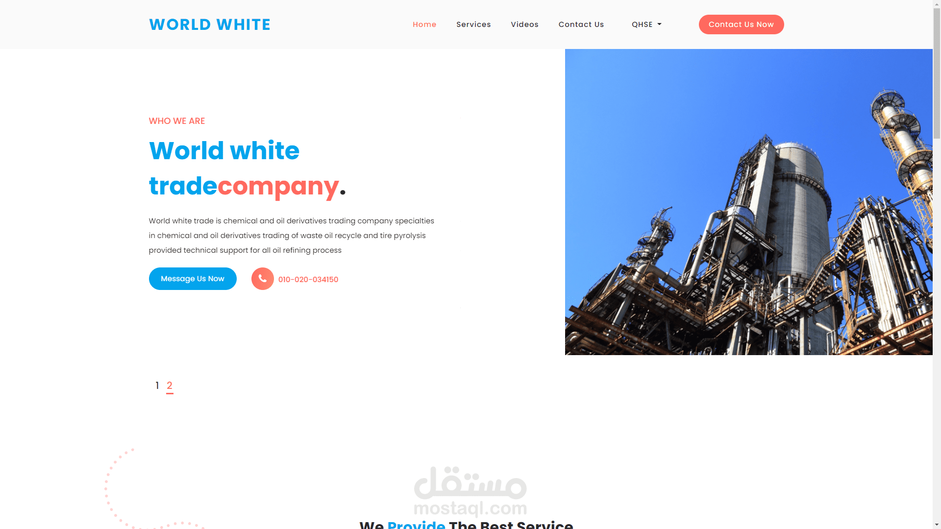 موقع تعريفي لشركة World White Group