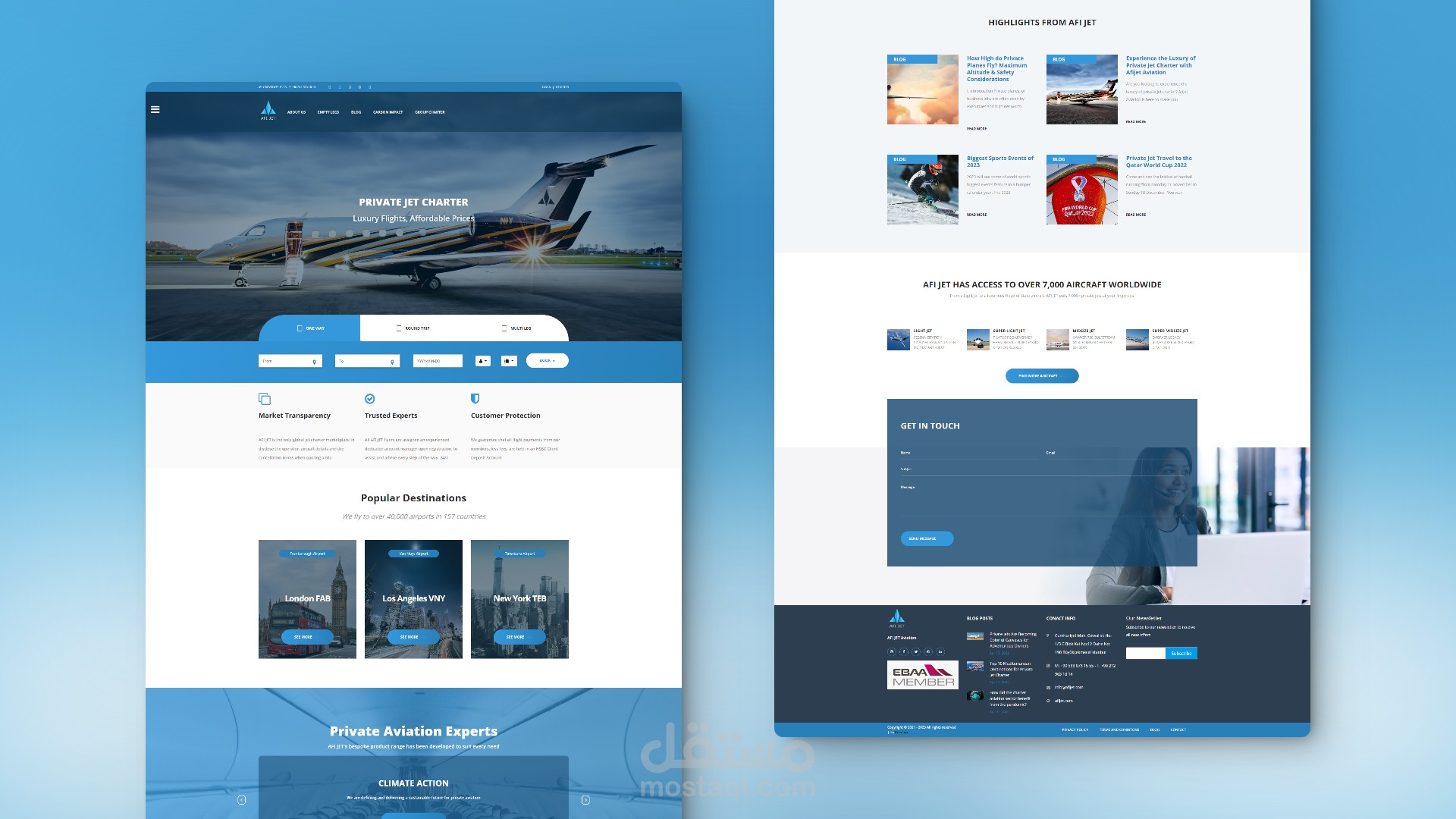 موقع شركة AFI-JET للطيران الخاص