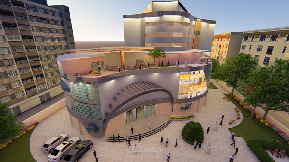 تصميم مبنى تجاري اداري