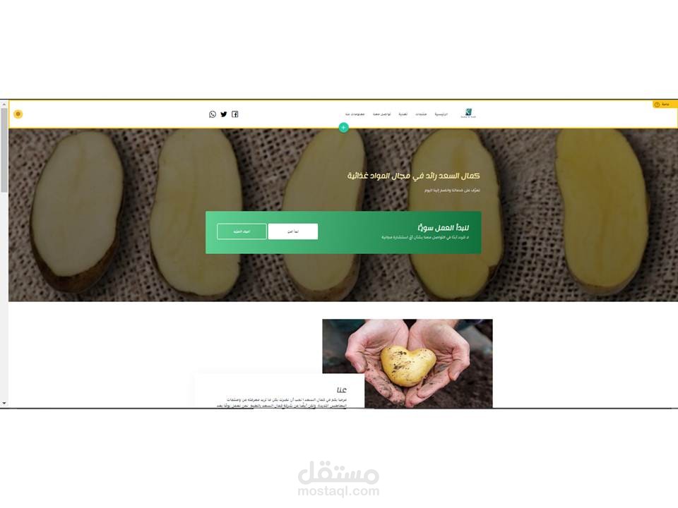 موقع الكتروني لشركة مواد غذائية