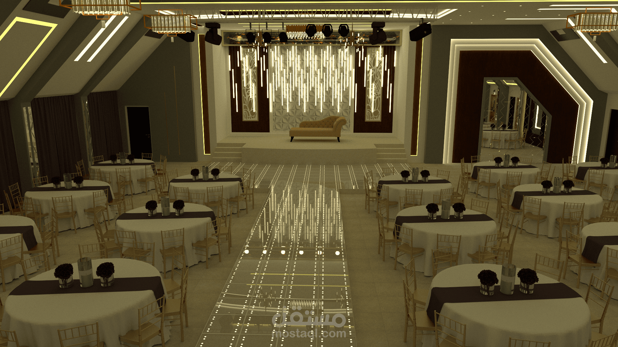 تصميم داخلي لصالة أفراح