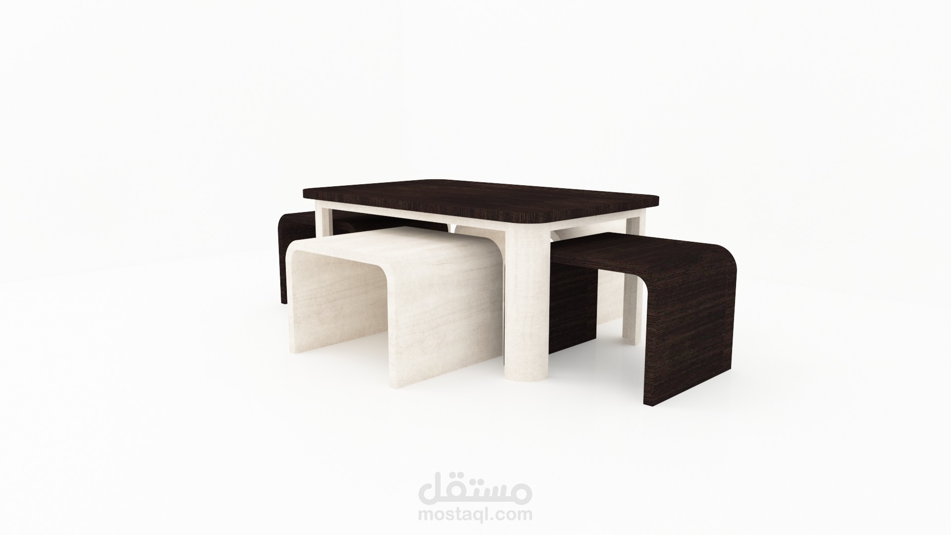 طاولة كبيرة و ٤ طاولات صغيرة