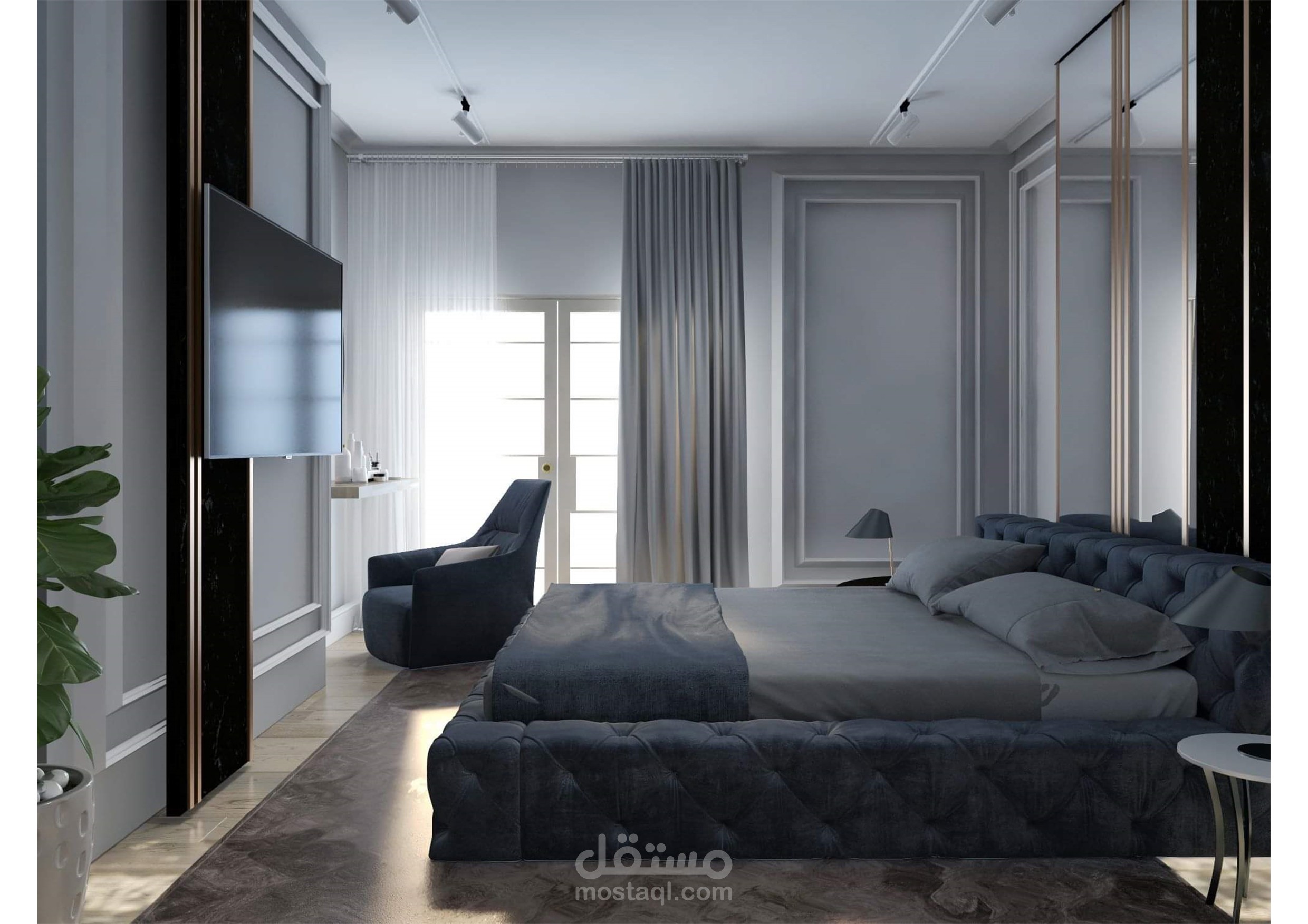 تصميم  ,Bedroom, neoclassical style , الخبر, المملكة العربية السعودية.