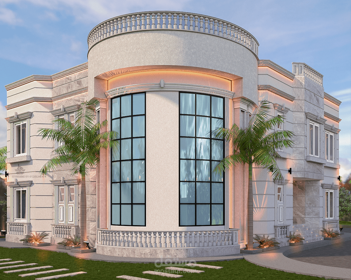 تصميم فيلا ع الطراز النيوكلاسيك