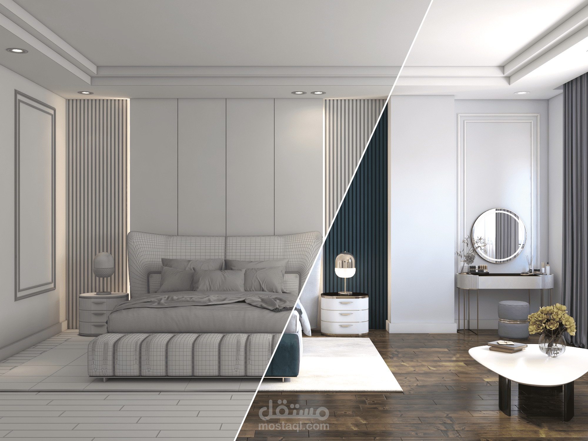 تصميم ديكور لغرفة نوم رئيسية