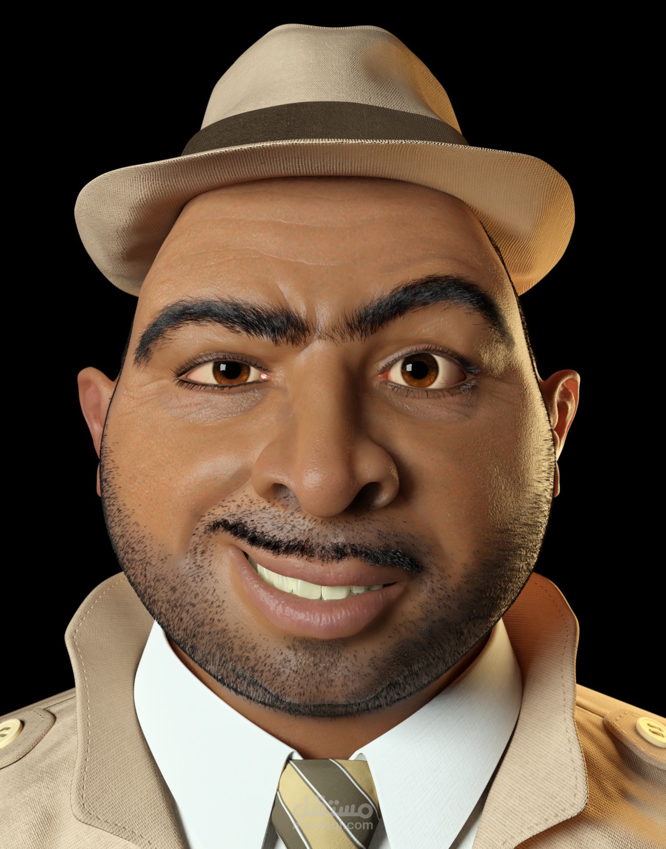 شخصية محقق ذو بشرة سمراء