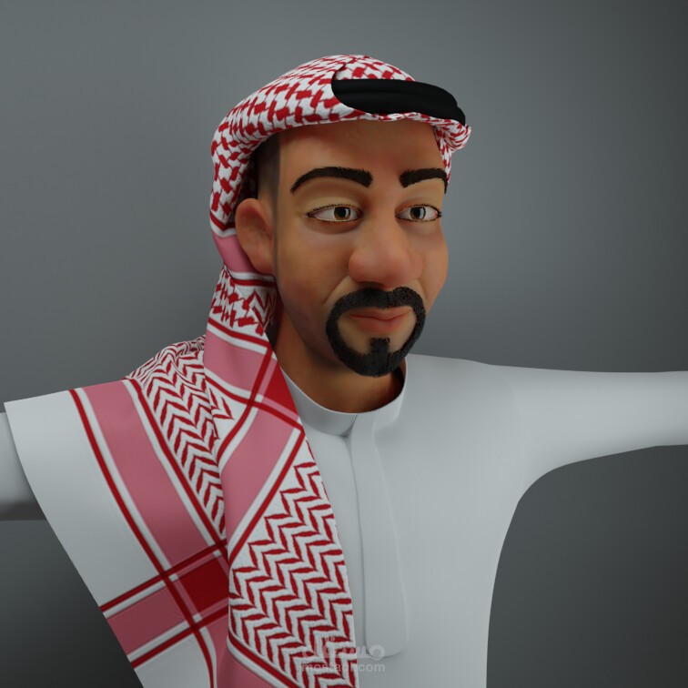 رجل يرتدي شماغ و ثوب خليجي