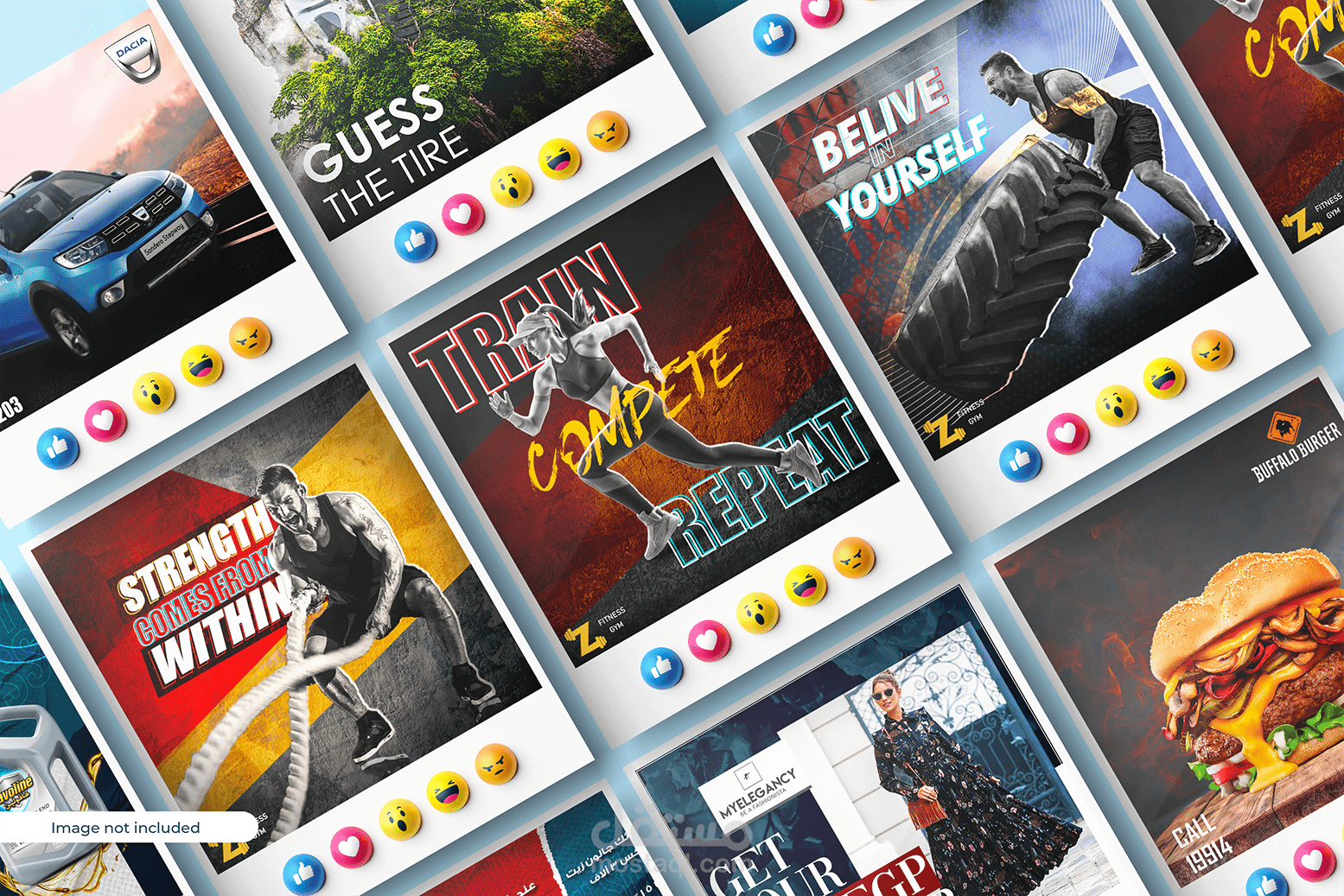 تصميم بوسترات انفوجرافيك وعرض خدمات + تصاميم سوشيال ميديا متنوعة