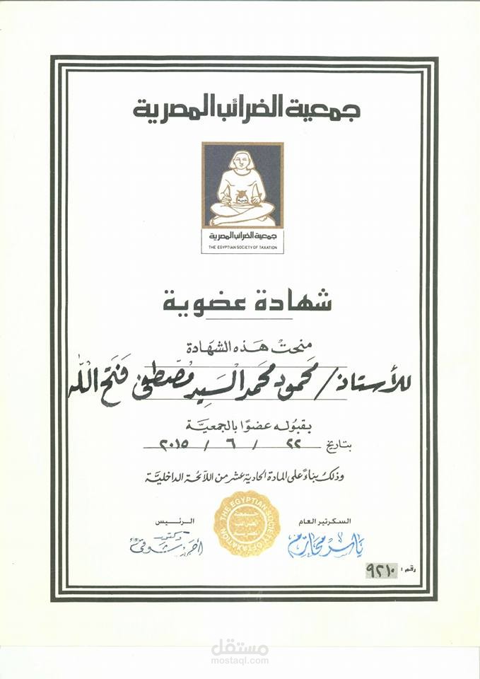 عضو جمعية الضرائب المصرية