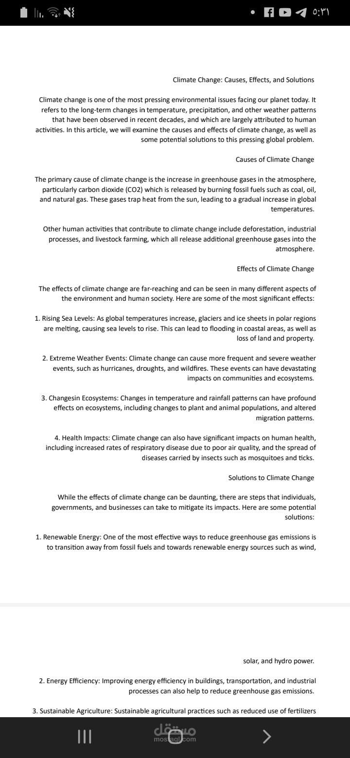 Climate Change and Proposed Solutions to this Crisis