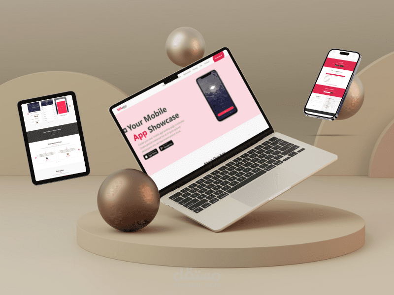 صفحة هبوط متطورة لتطبيق مكونه من 12 جزء باحتراف