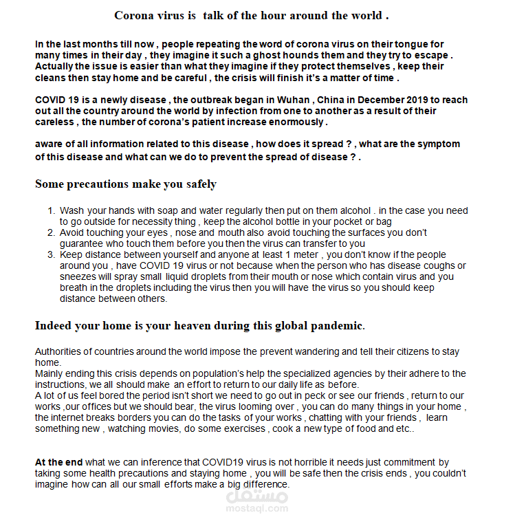 Corona Virus Article