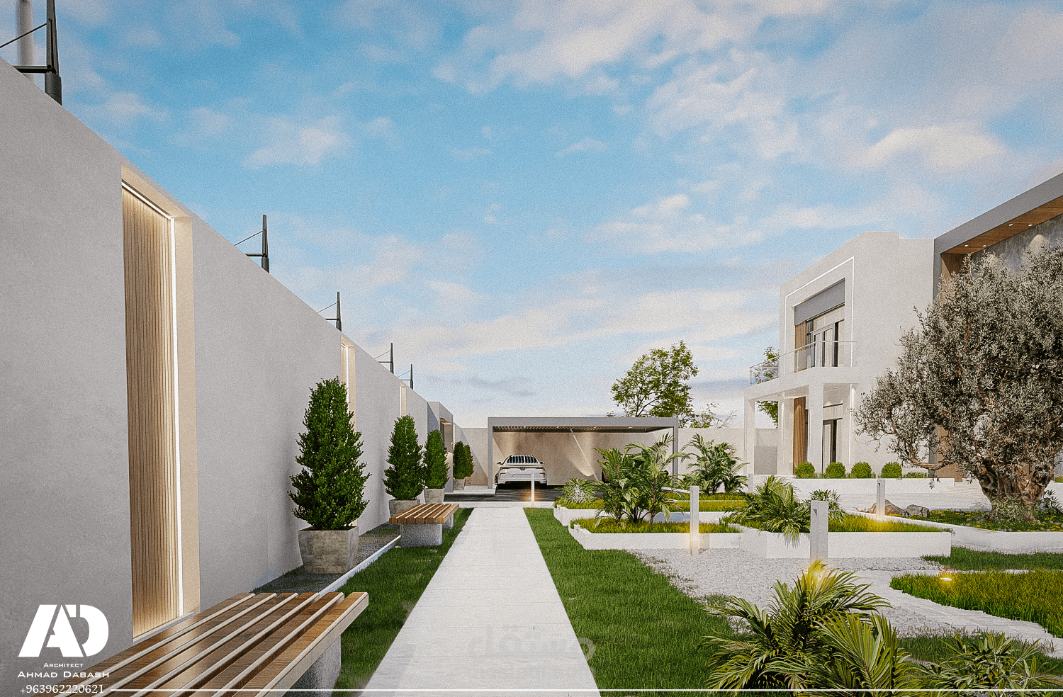 تصميم لاند سكيب مساحة 550 م2