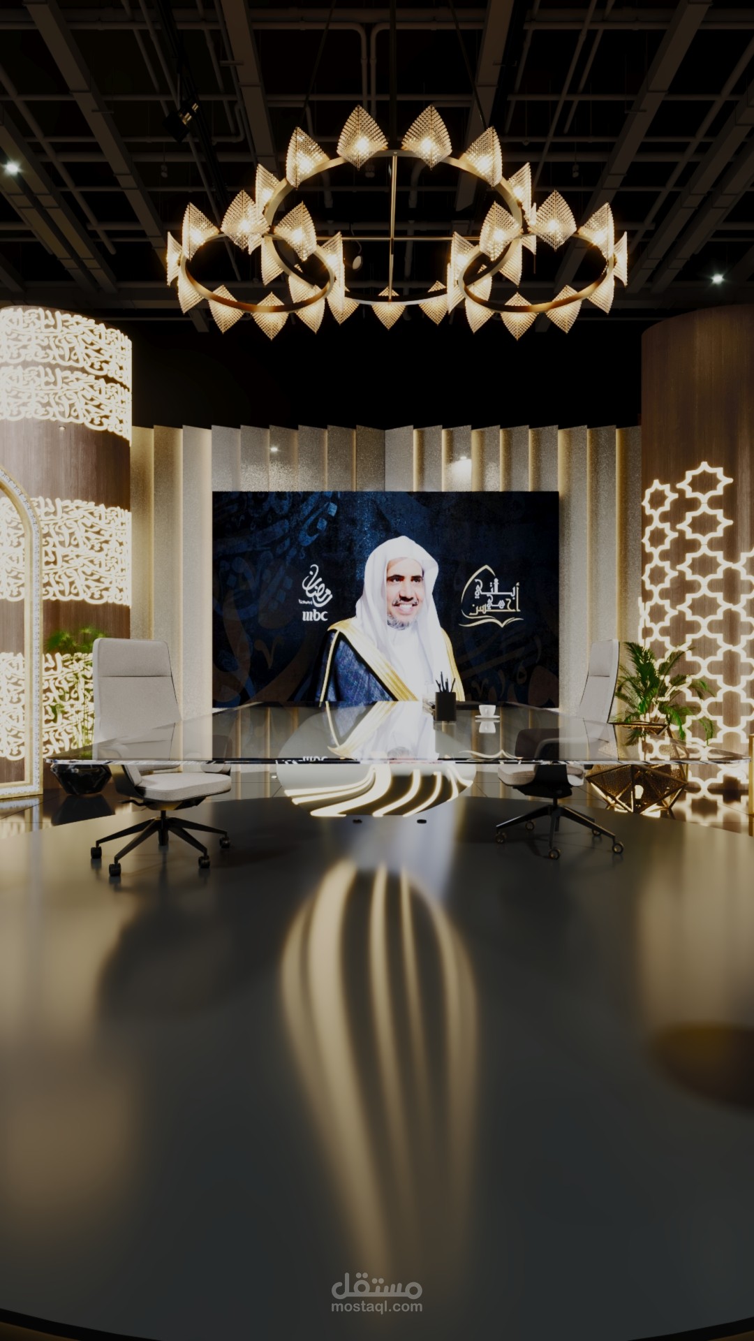 تصميم استوديو برنامج تلفزيوني