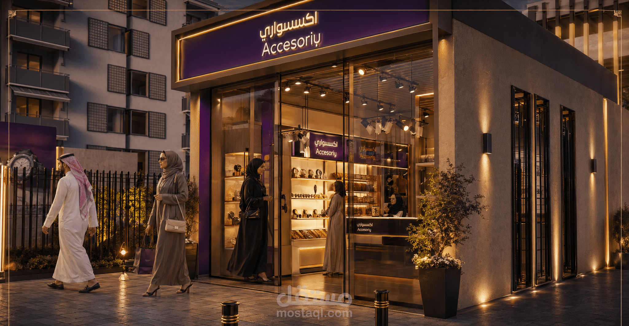 تصميم لمحل اكسسواري داخلي وخارجي بالامارات
