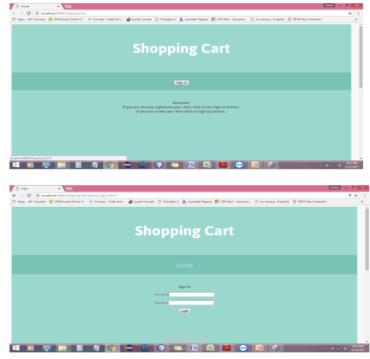 Shopping Cart Application
