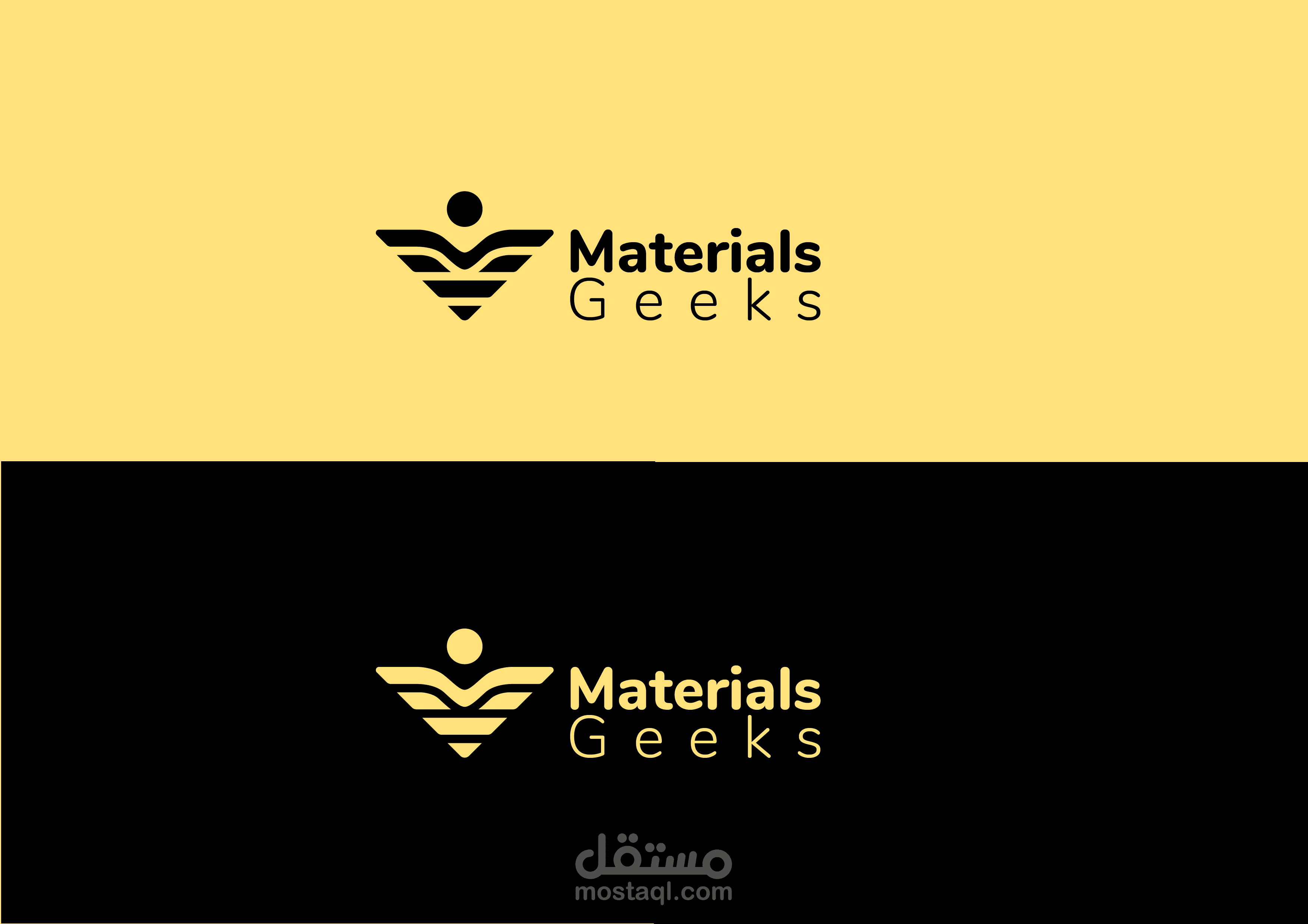 شعار تجريبي لمبادرة عربية تدعي materials geeks