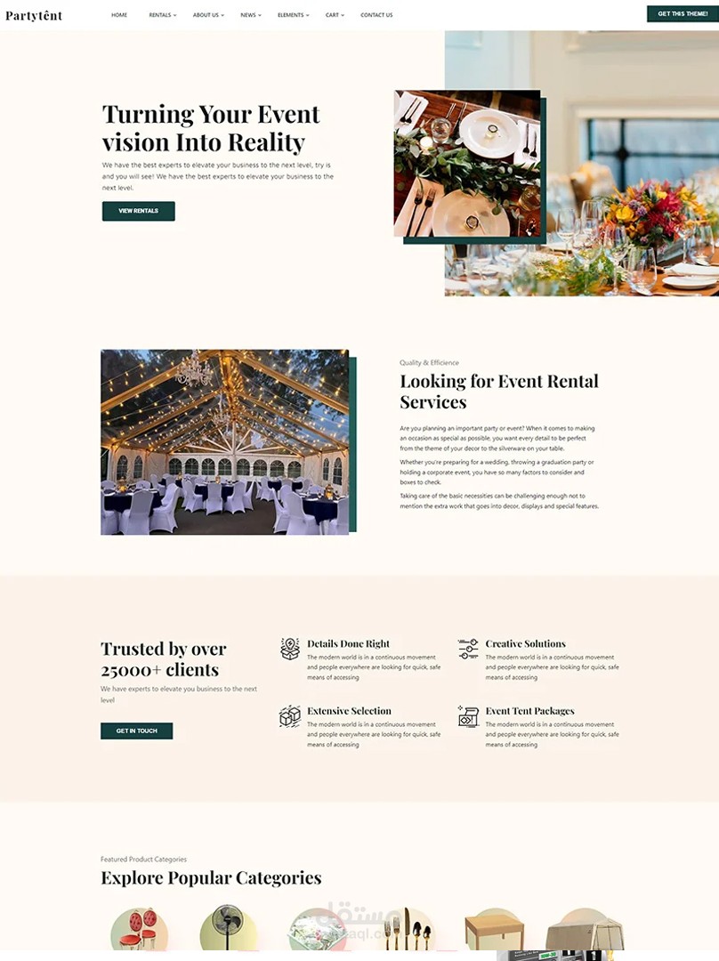 Event Rental WordPress Theme