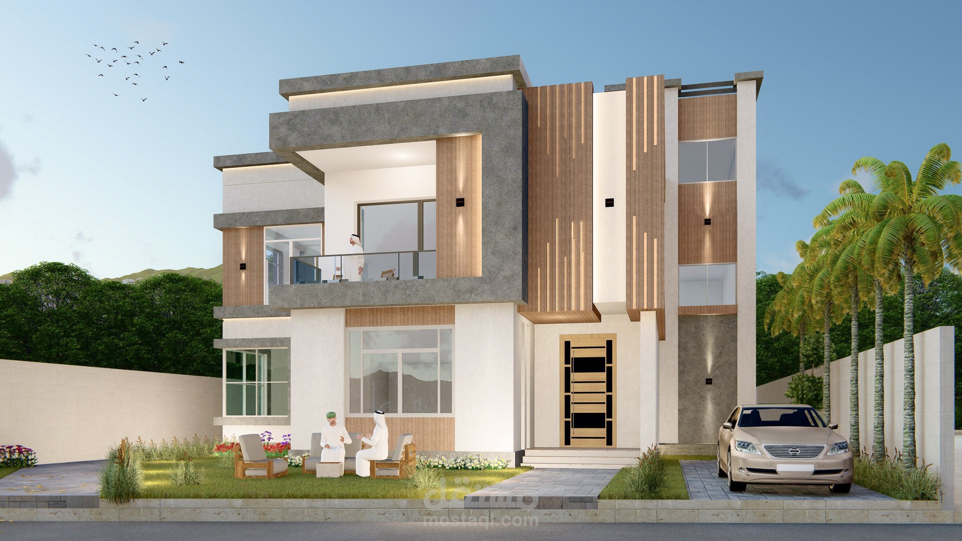 تصميم خارجي لفيلا سكنية بالسعودية