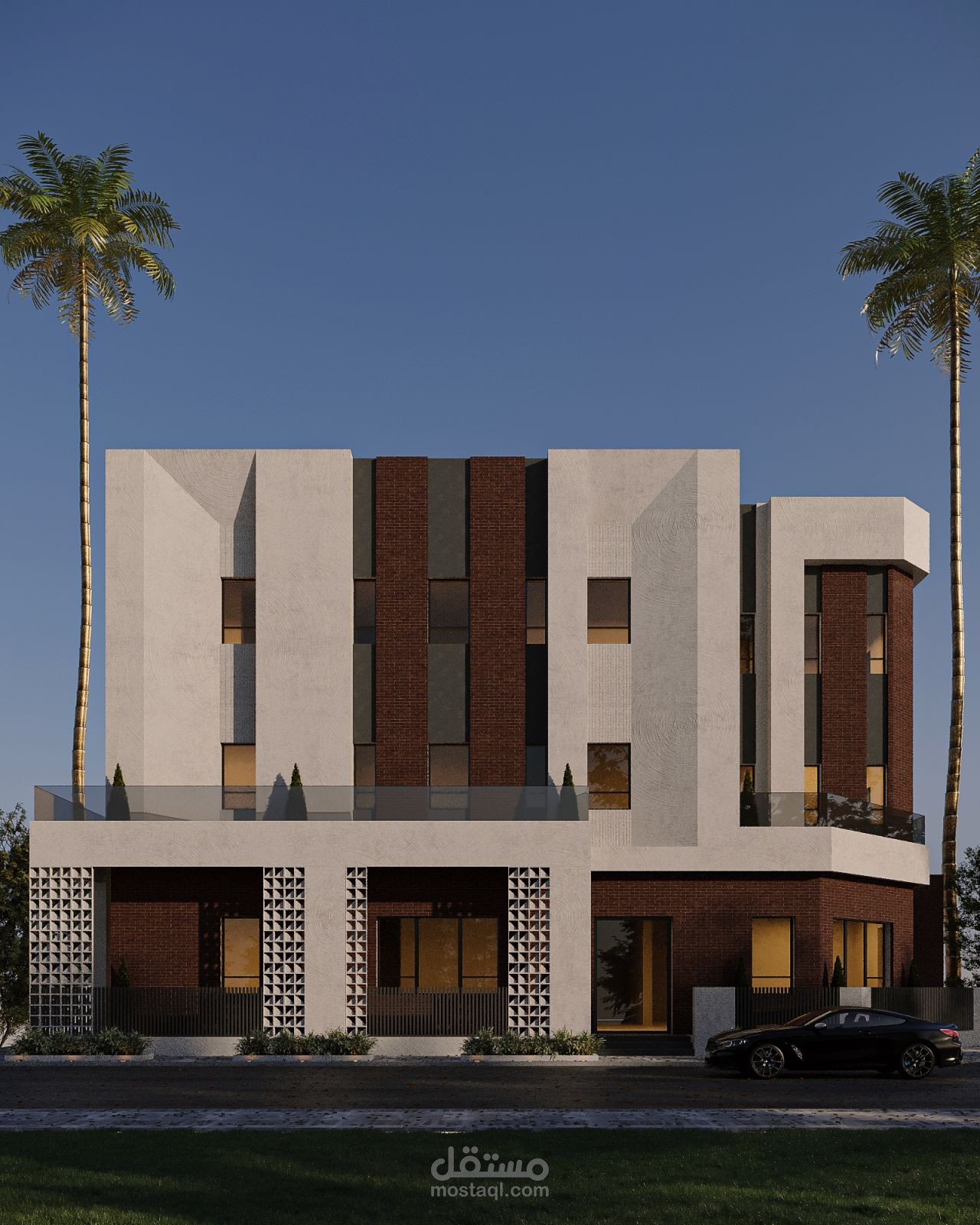 تصميم واجهة مبنى سكني مستدام – الكويت