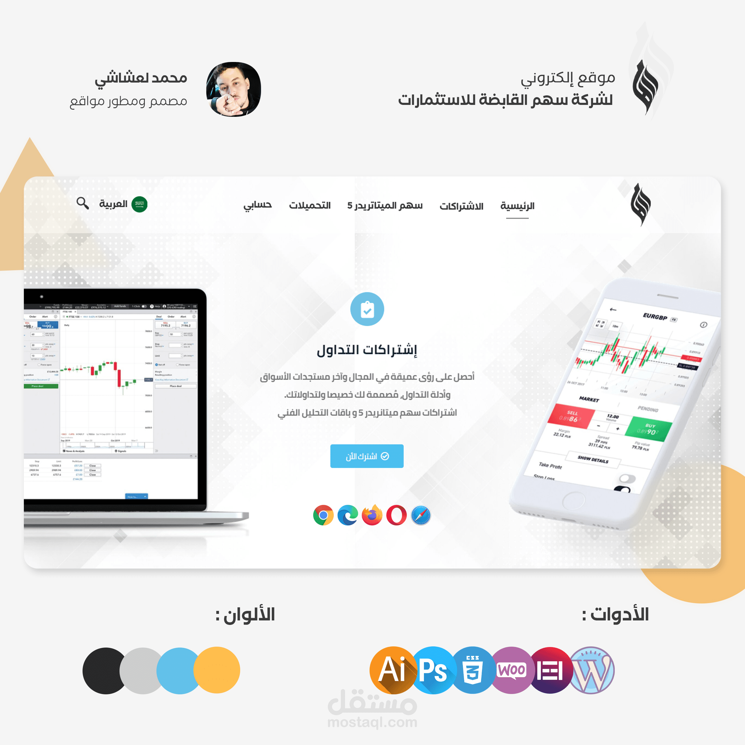 موقع الكتروني لشركة سهم القابضة الرائدة في مجال التداول والاستثمارات للاستثمار في الأسهم والعملات.