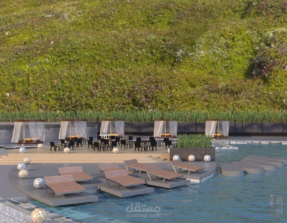 تصميم المنطقة الخارجية لفندق