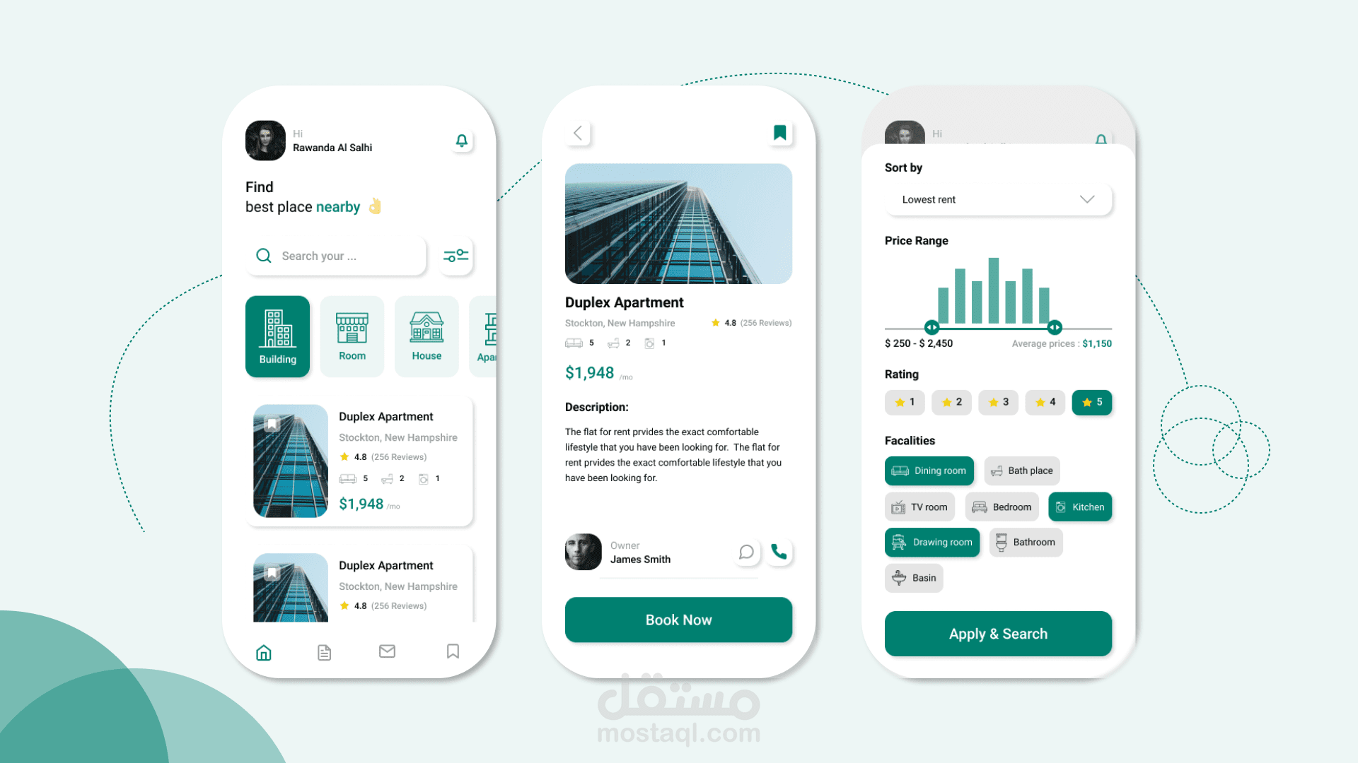 تطبيق حجز الإيجار Rent Booking App