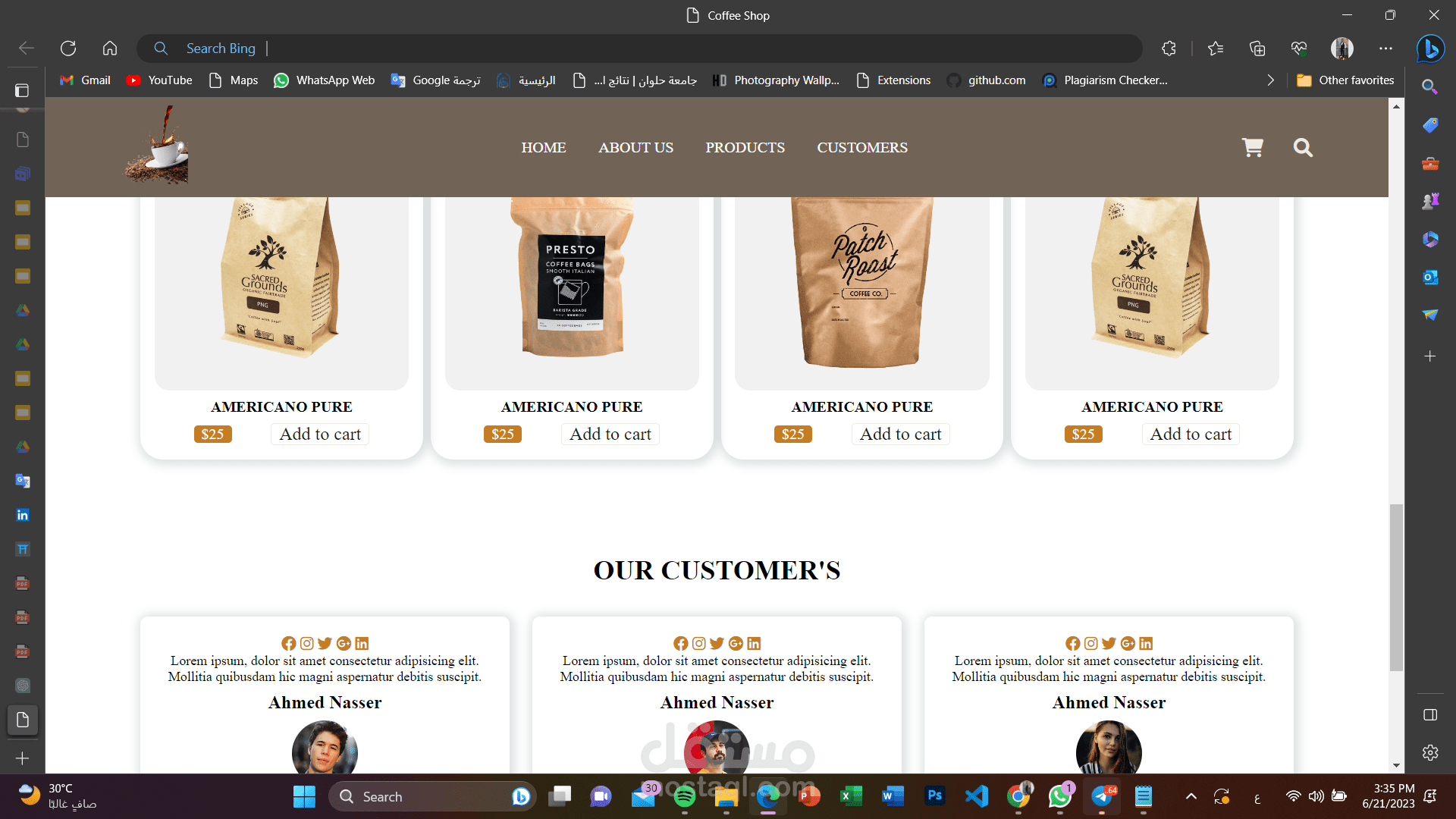 Website E Commerce coffe shop