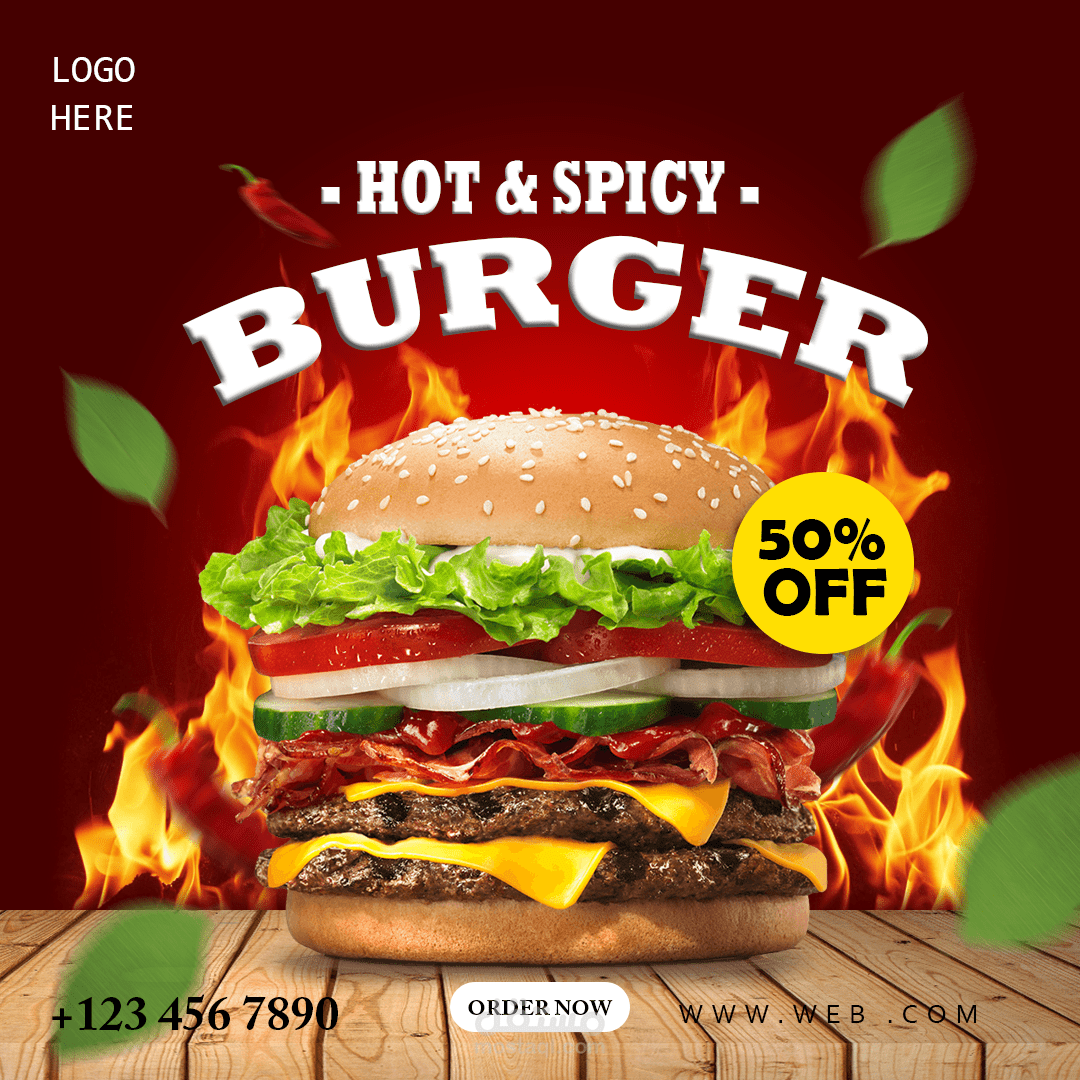 Design Burger Social Media Banner