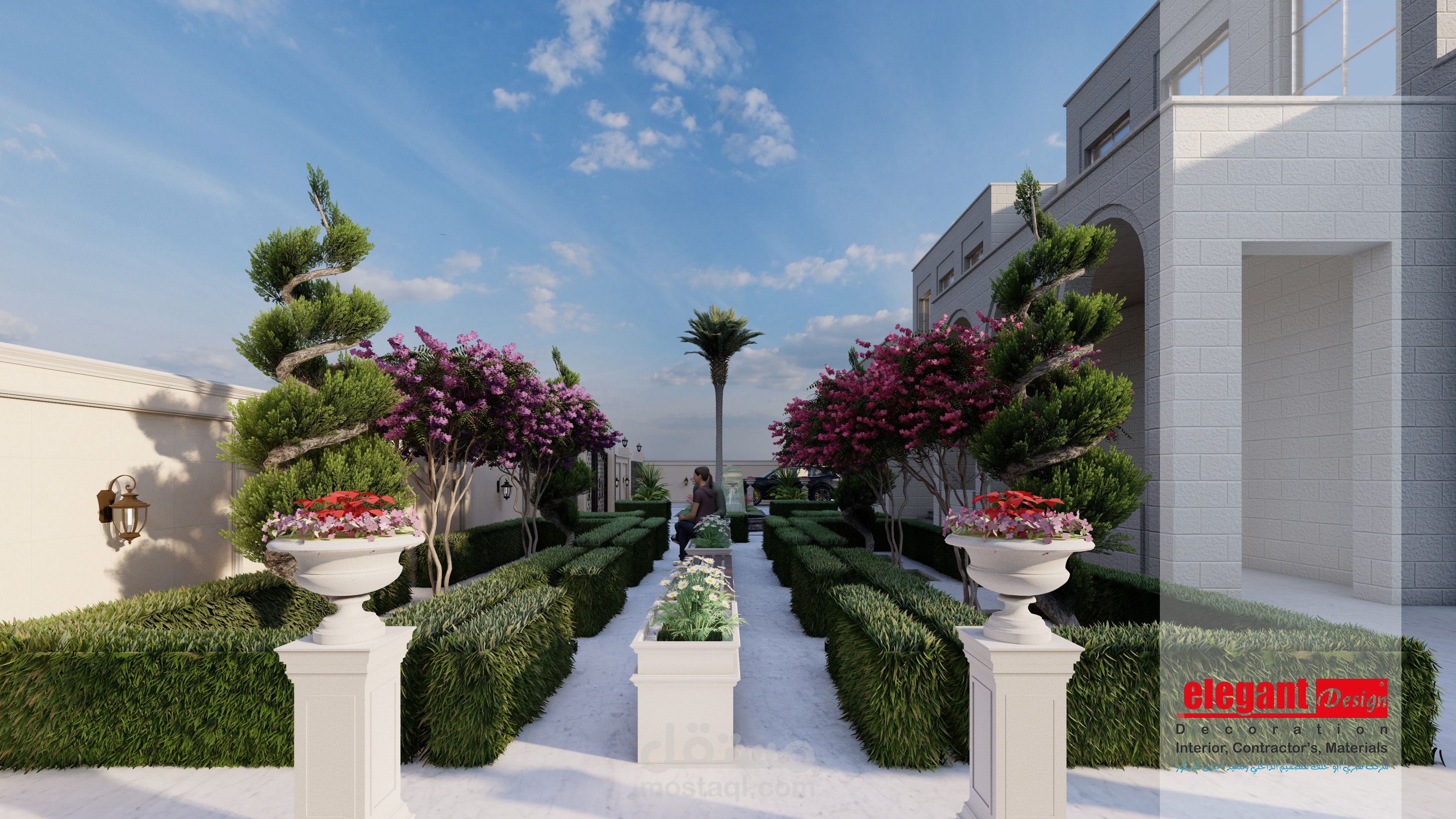 تصميم لاندسكيب كامل لفيلا في الكرك/الأردن.