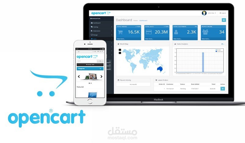 إدارة متجر أرزاق علي منصة أوبن كارت