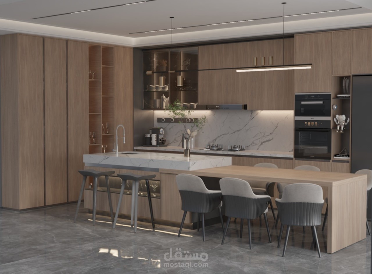 تصميم داخلي  لمطبخ عصري