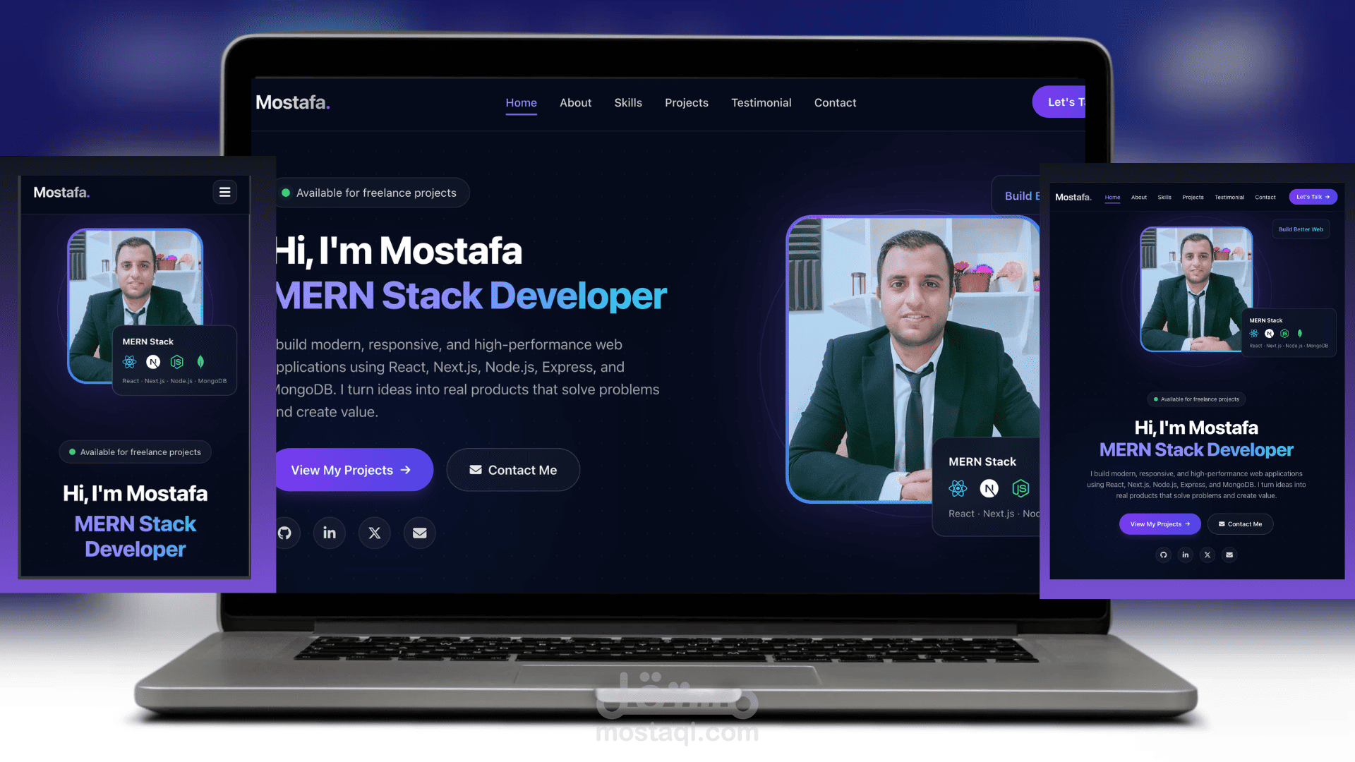 My portfolio using React js