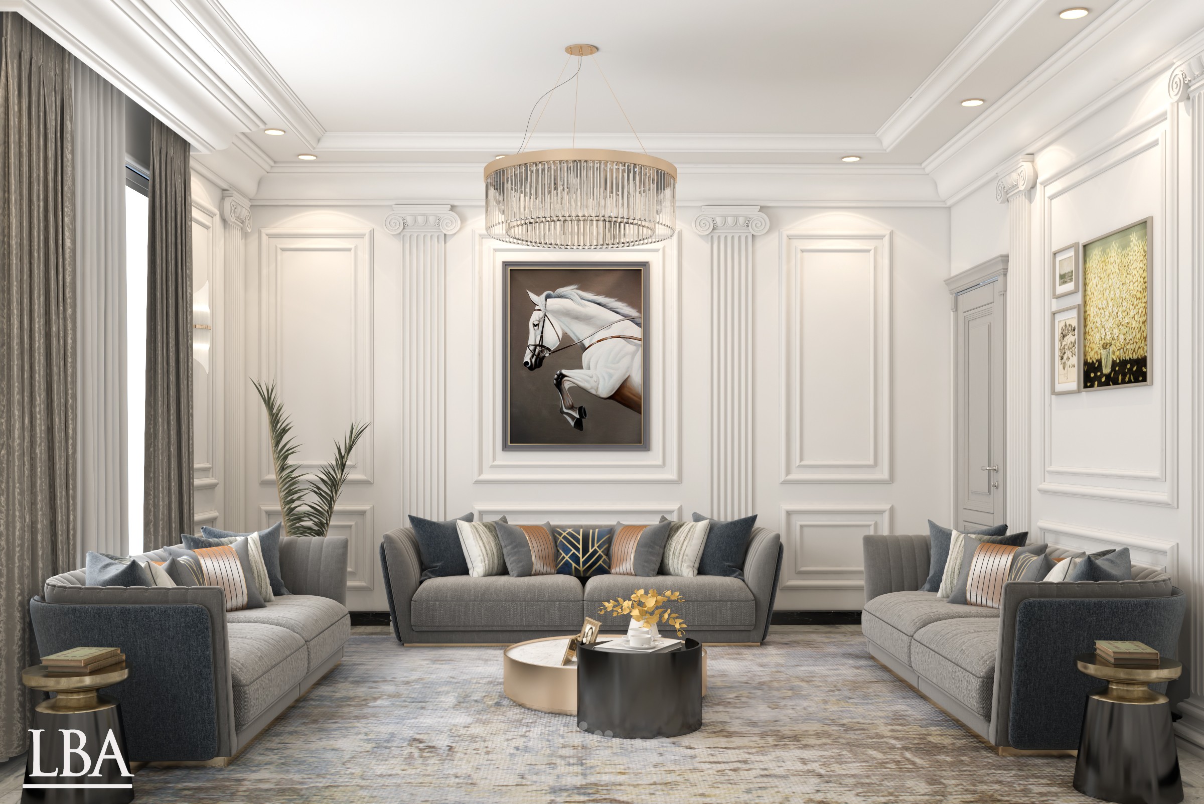 ديكور غرفة معيشة و قسم الطعام