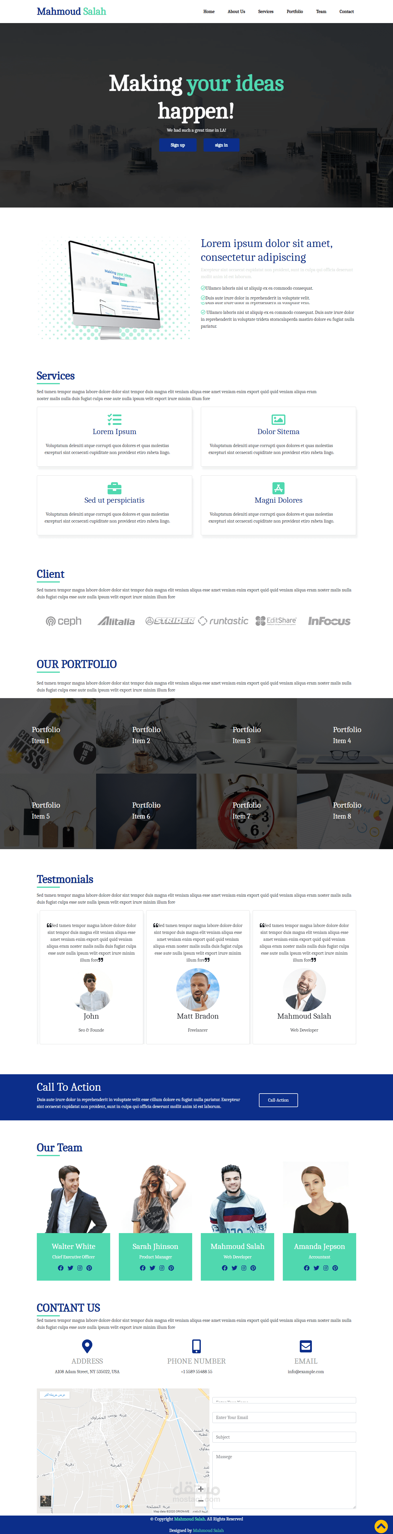 تصميم وبرمجة موقع(Landing Page)