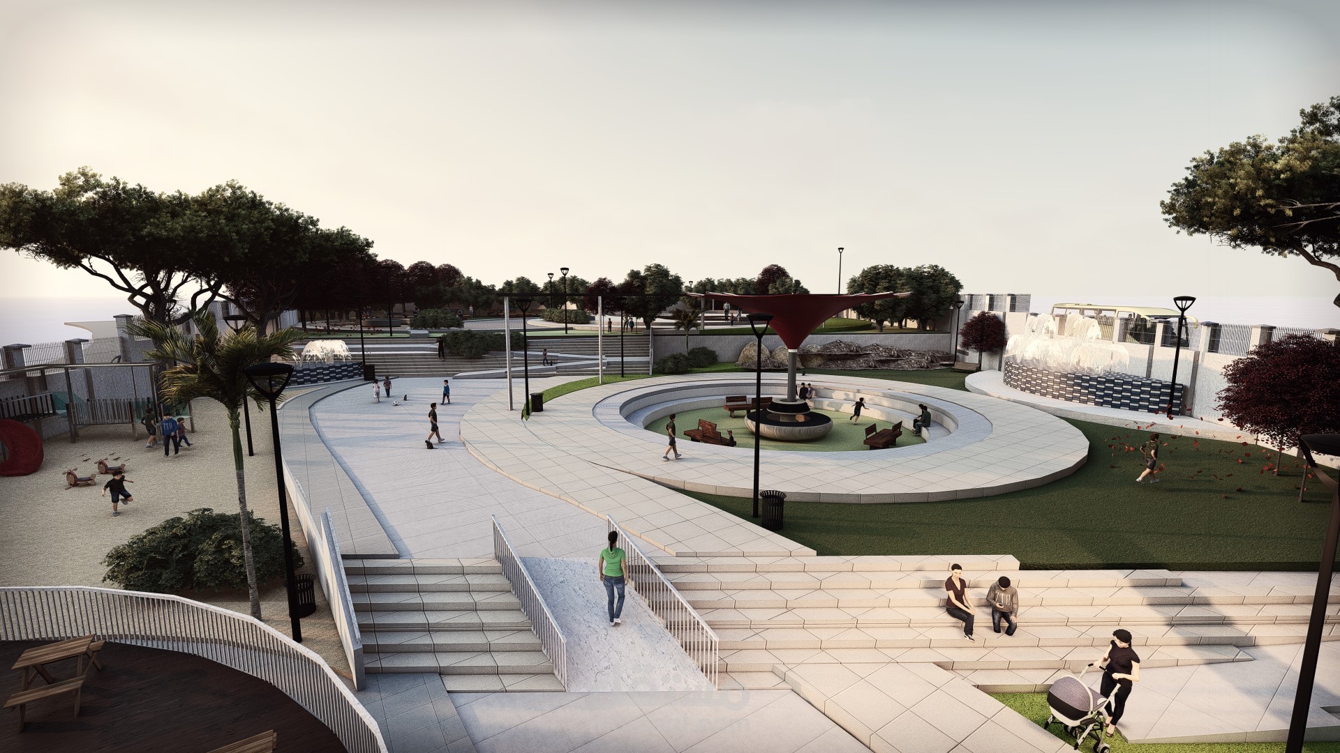 اعادة تصميم حديقة عامة