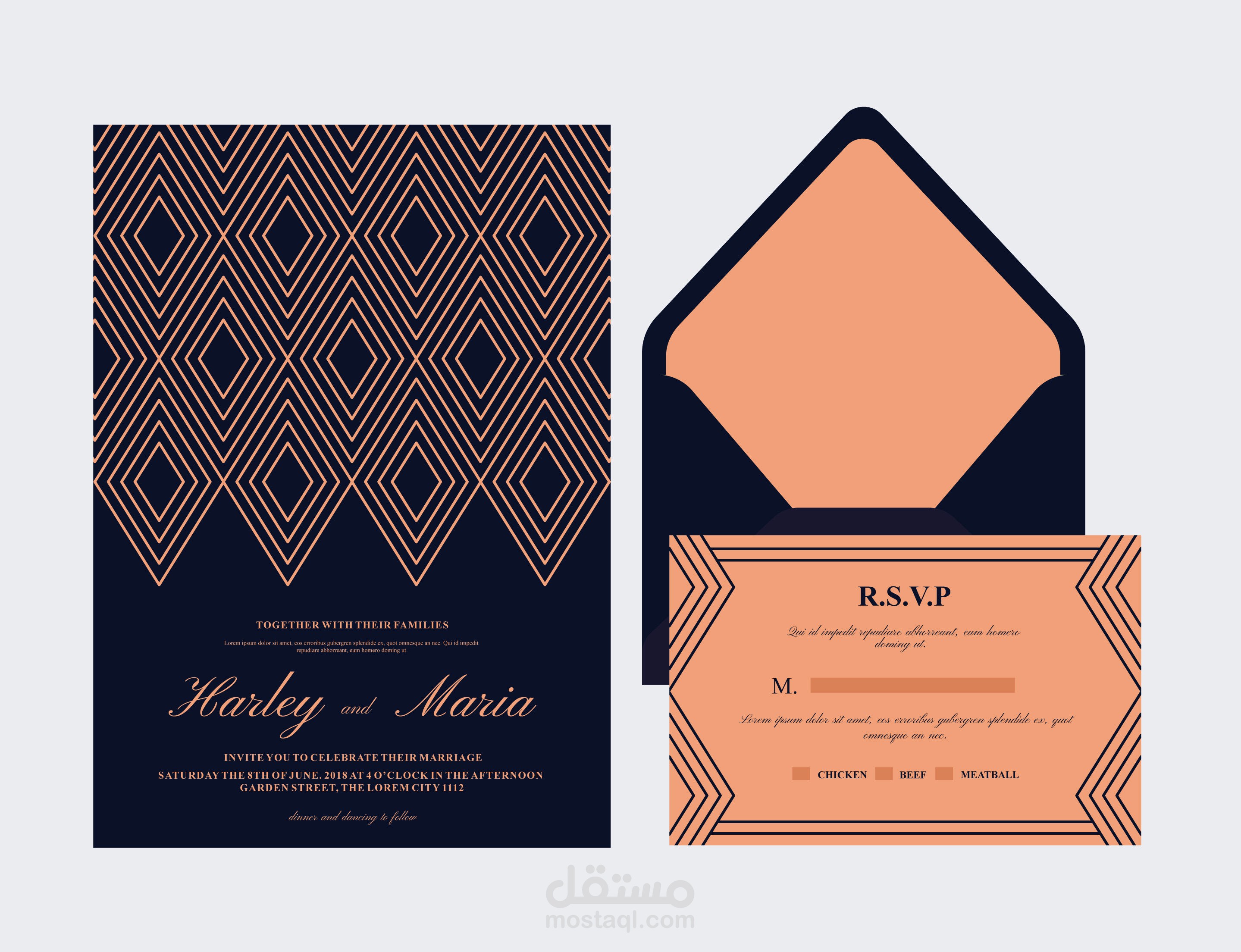 قالب بطاقة الزفاف الرقمية